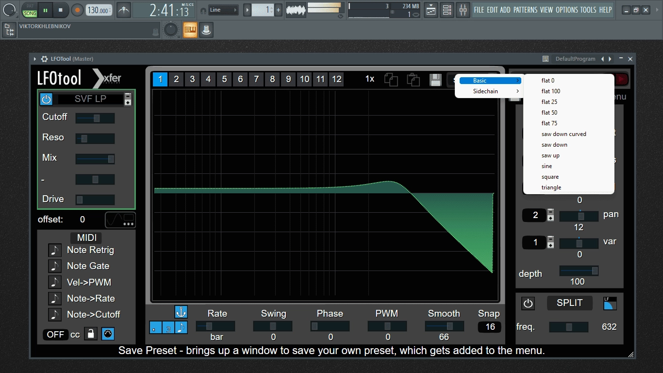 Как пользоваться Xfer Records LFOTool 1.768 VST, AAX