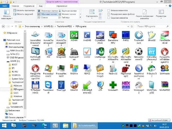 Как пользоваться Загрузочный диск WinPE5 - TechAdmin 1.8 by KopBuH91