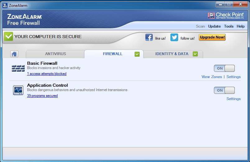 Как пользоваться ZoneAlarm Free Firewall 15.4.260.17960