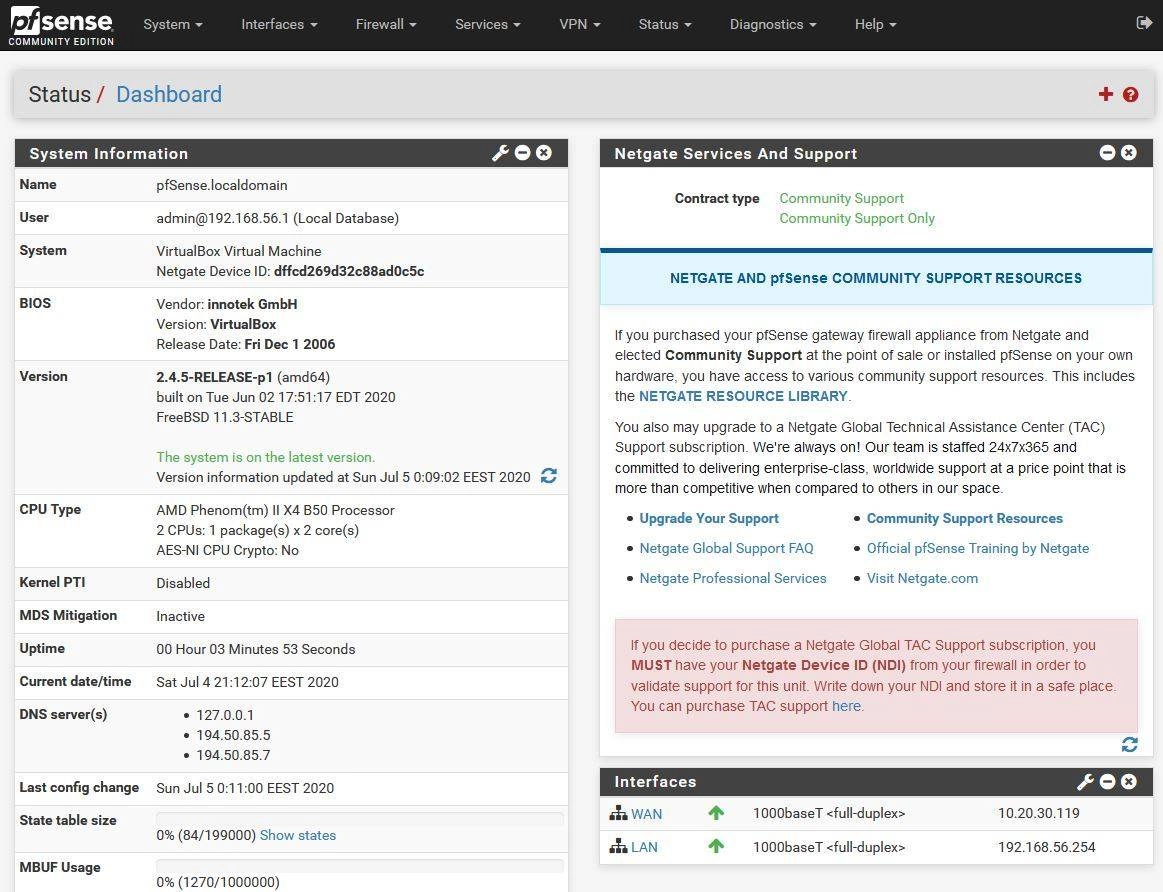 Как пользоваться pfSense Community Edition 2.4.5p1 1xCD, 3xIMG