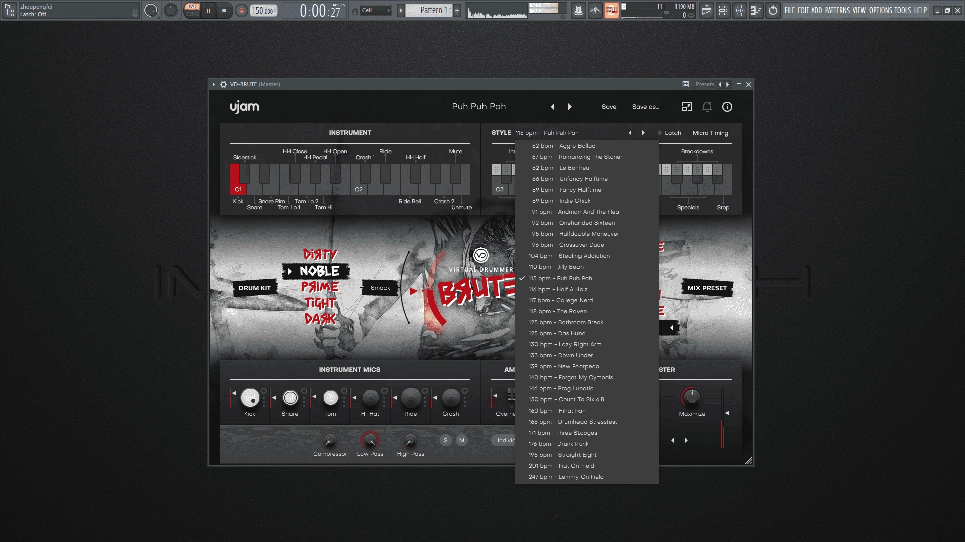 Как пользоваться uJAM - Virtual Drummer BRUTE 2.1.1 VSTi, AAX